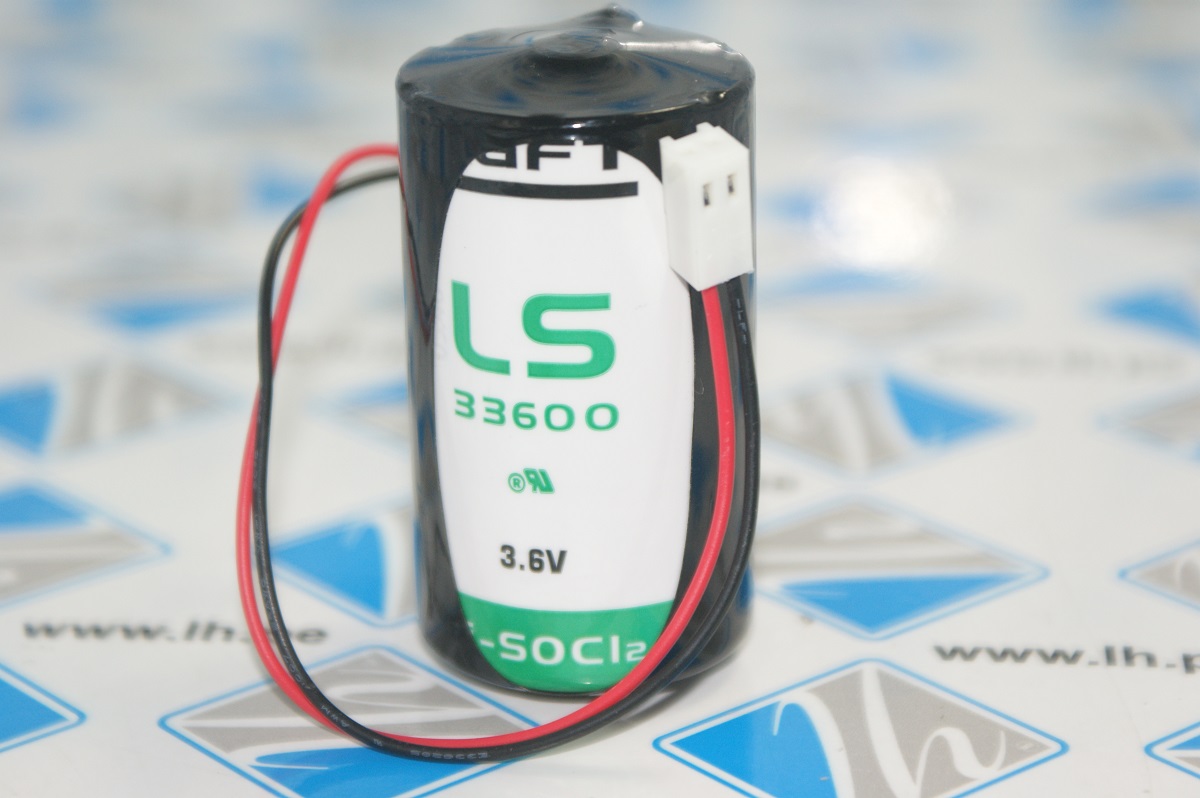 1S1PLS33600              Batería Lithium Saft LS33600 -1S1P, 3.6V, 17.0Ah, + Conector.