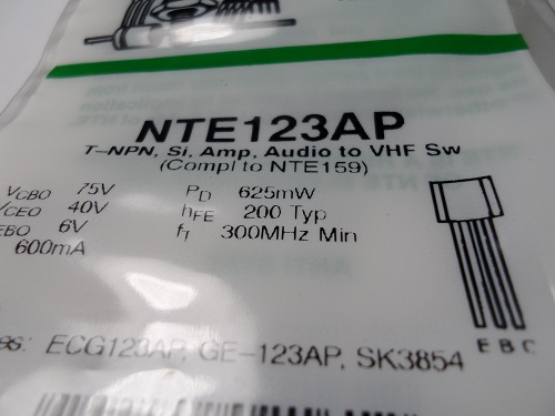 NTE123AP  Transistor  Audio Amplifier Switch Silicon NPN Transis