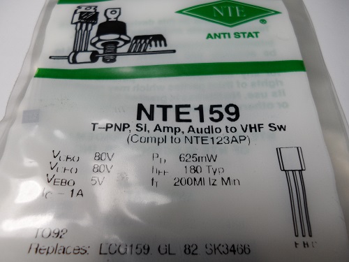 NTE159  Transistor Silicon PNP Transistor. Audio Amplifier, Swit