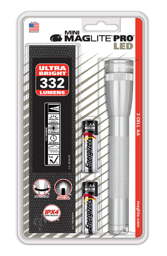 SP2P10H 155-000-281                  Linterna Mini Maglite 2AA, Pro LED linterna w / funda, SP2P10H, color plata