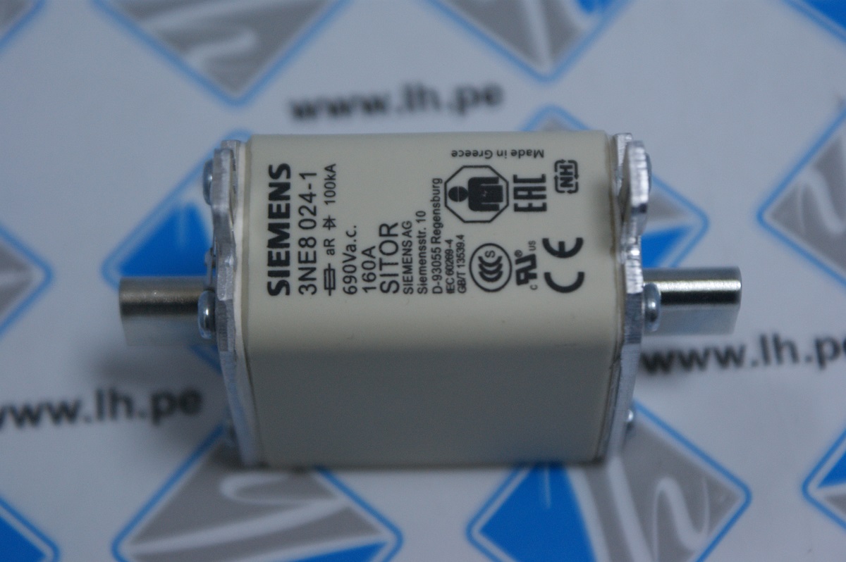 3NE8024-1               FUSIBLE SITOR LINKS 160A,. AC 690V (DIN 43620, SIZE 00; SIEMENS