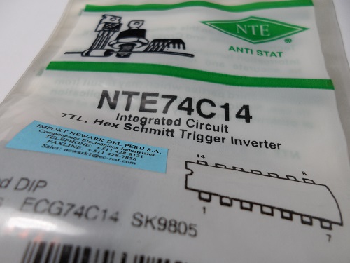 NTE74C14  Integrated Circuit Cmos Hex Schmitt-Trigger Inverter 1