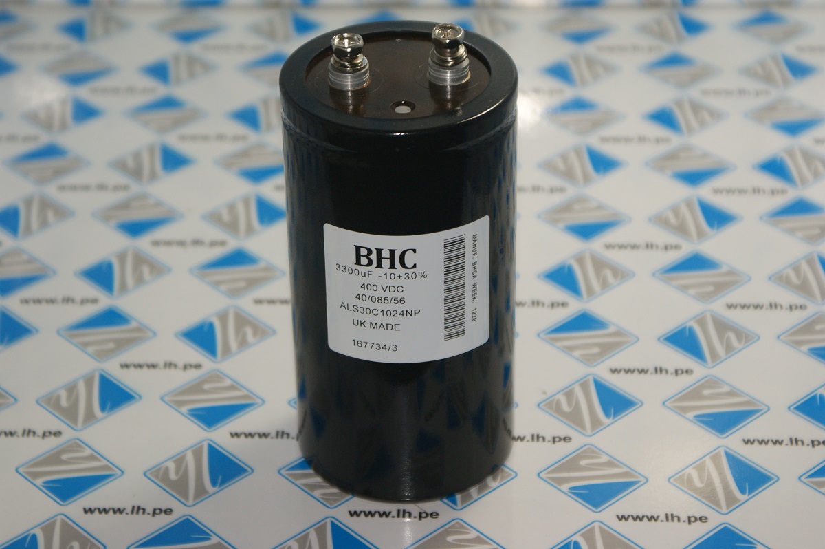 ALS30C1024NP              Condensador Electrolítico 3300uF 400VDC, para Inversor Marca: BHC