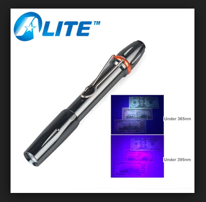 YT-B107UV       Lámpara Tipo Lapicero UV, 5W, de luz ultravioleta luz negra pluma linterna identificar 390-395nm