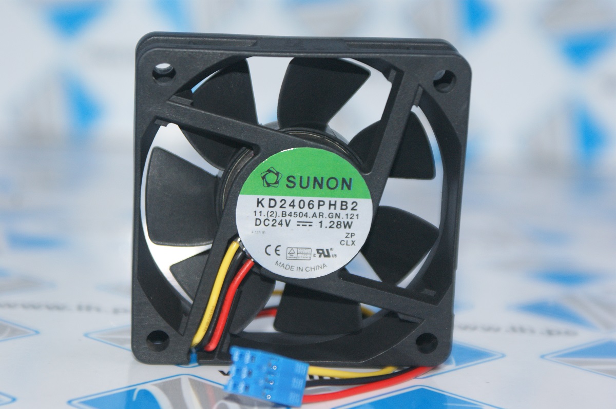 KD2406PHB2 (2).B4500.AR.GN.I21              Ventilador axial 24VDC, 1.28W 60x60x15mm, 3-wire Server cooling, conector 6 pines