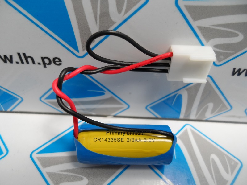 CR14335SE      Bateria Lithium con cable y conector CR14335SE 3.0V, 1100mAh 2/3AA LiMnO2