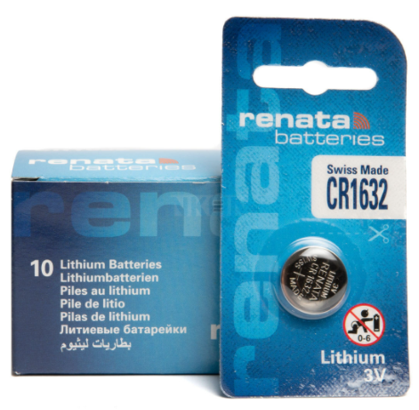 CR1632             Pila de litio, de botón, 3V, 125MAH