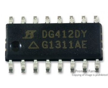 DG412DY      IC: conmutador analógico; SPST-NO; Canales: 4; SO16; 13÷44/7÷22V