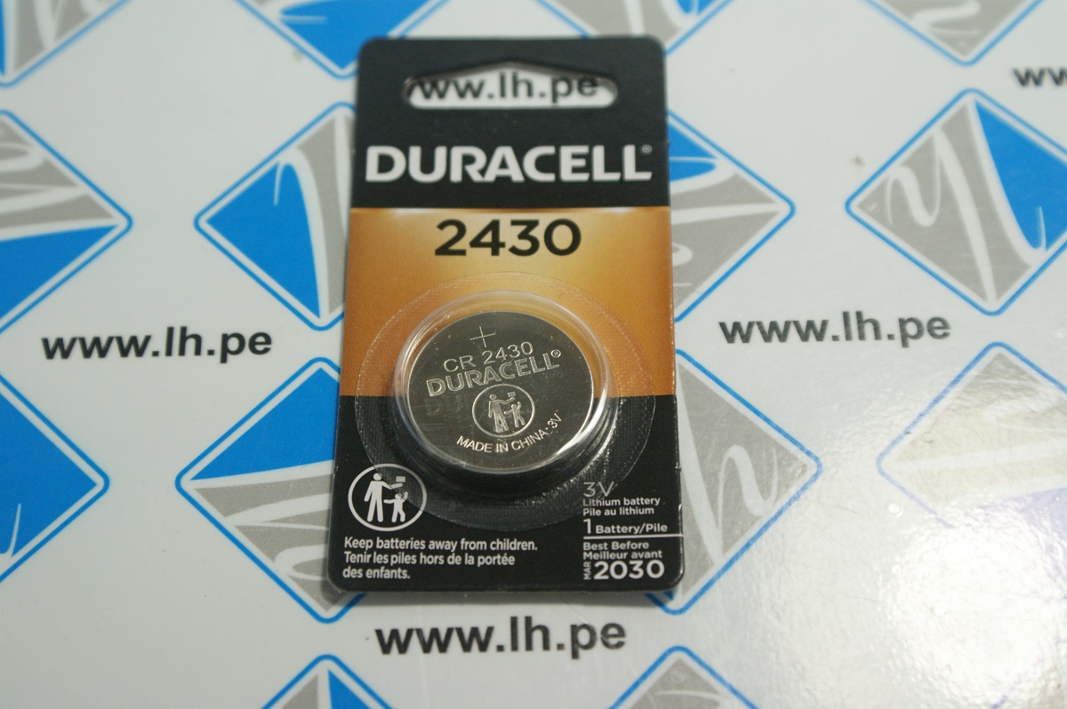 CR2430            Batería Lithium DL2430 3Volts, Coin Cell Carded