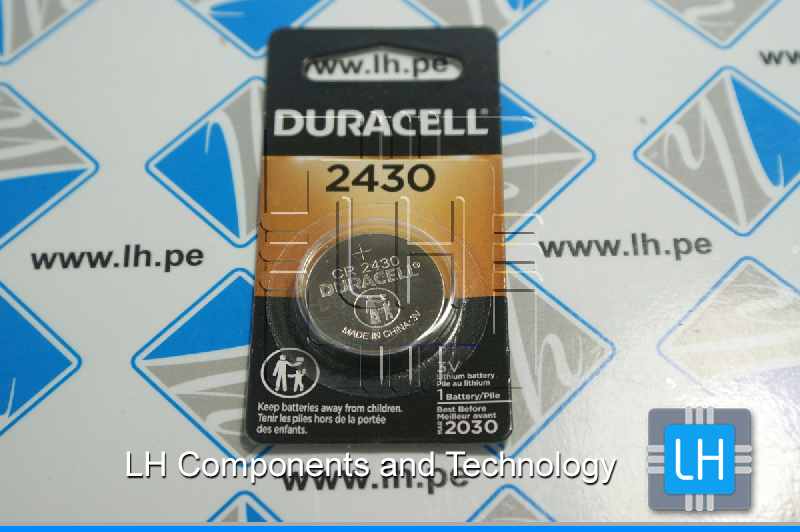 CR2430            Batería Lithium DL2430 3Volts, Coin Cell Carded