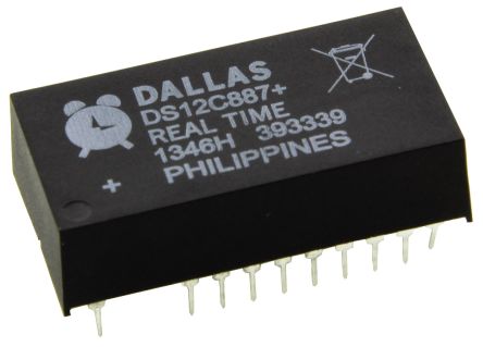 DS12887+          Circuito integrado RTC, 4.5 - 5.5V, DIP24, 114B