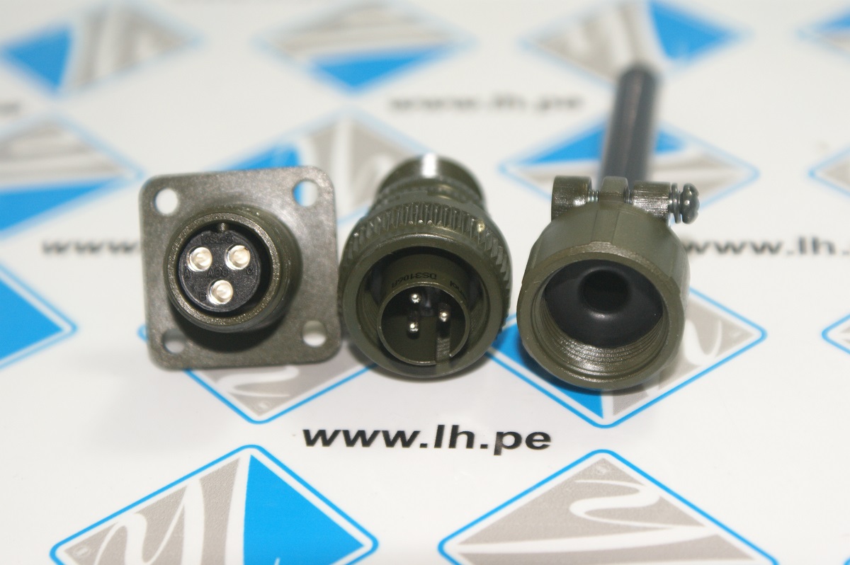 DS3102A10SL-3S DS3106A10SL-3P              Conector redondo, hembra chasis y macho aéreo, 3 pines