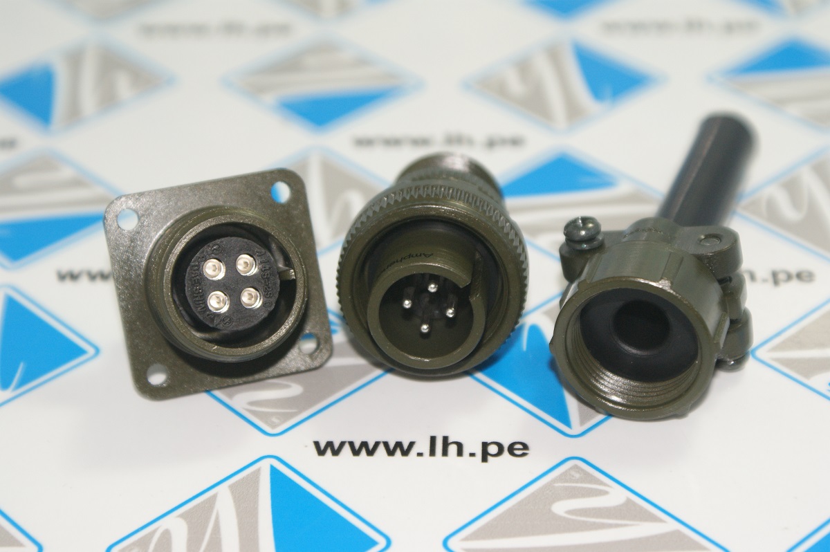 DS3106A14S-2P DS3102A14S-2S              Jgo Conector redondo, 4 pines, hembra chasis y macho aéreo