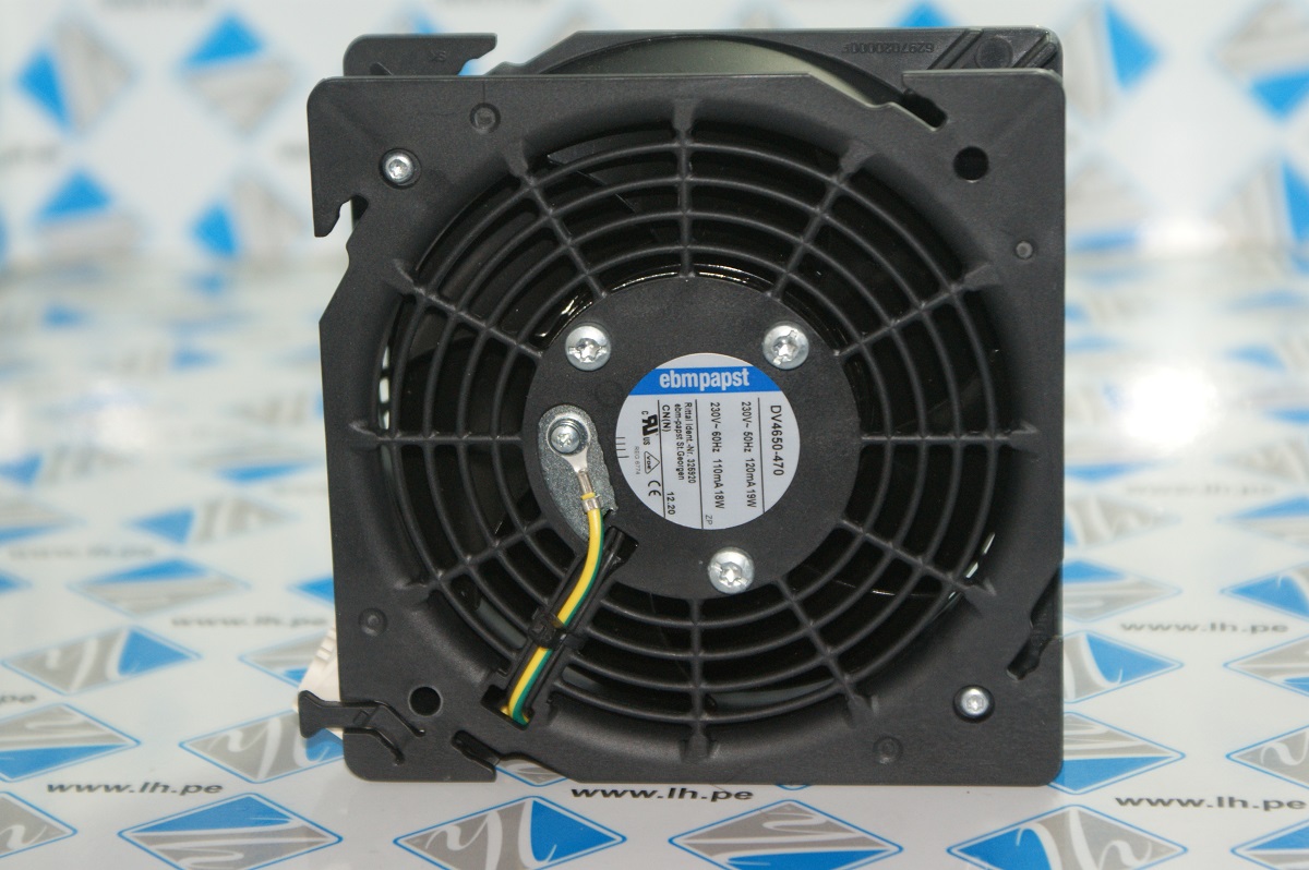 DV4650-470          Ventilador de refrigeración de gabinete 230VAC, 50HZ, 110MA, 19W, marca EBM-PAPST.