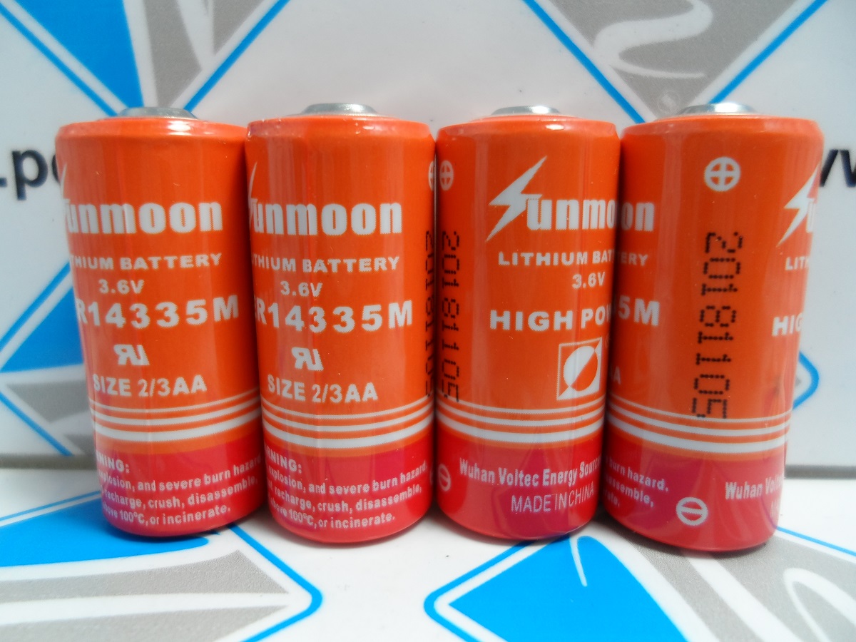 ER14335M             Batería de litio cilíndrica Li/Socl2 con alta potencia 3.6V Er14335m 1300mAh