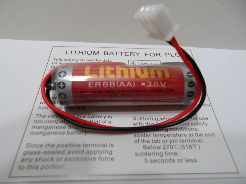 ER6B(AA)       Batería Lithium AA 3.6V 1800Mah With Plug