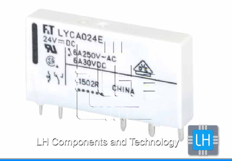 FTR-LYCA024Y             Relay electromagnético, SPDT, Bobina 24VDC, 5 pines, 6A/250V