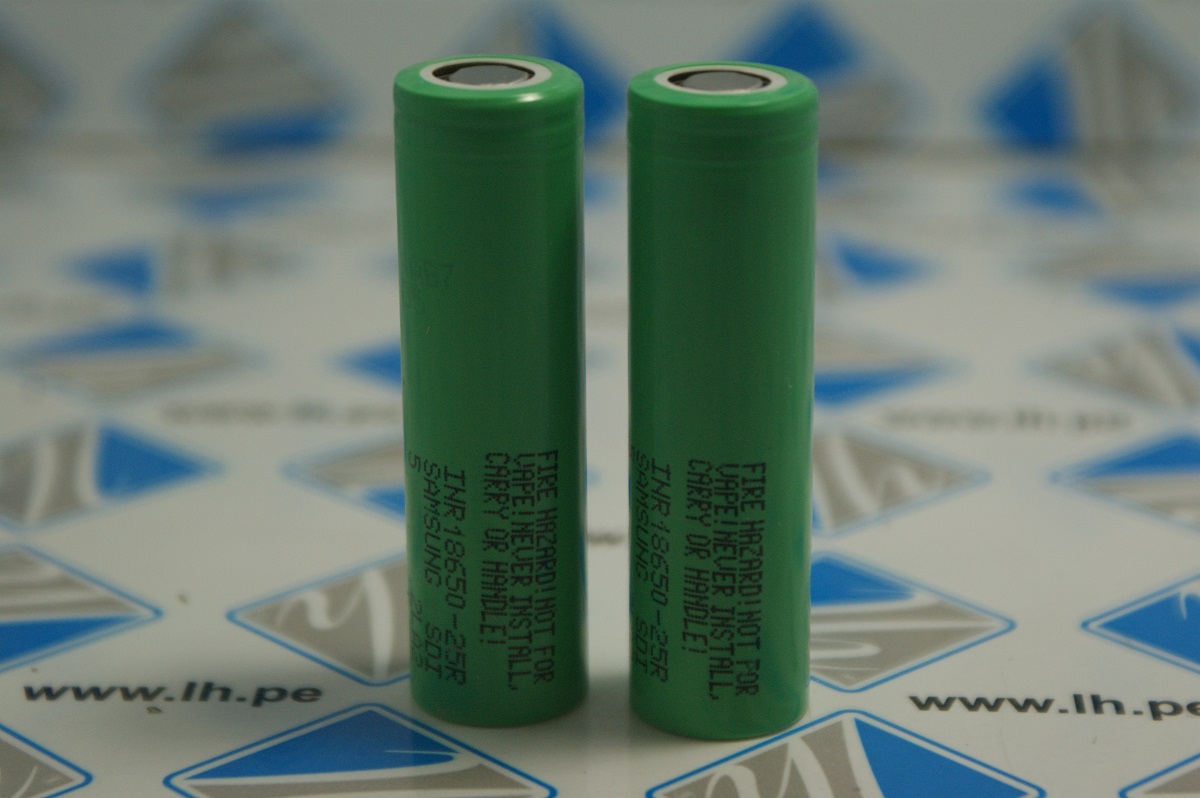 INR18650-25R         Batería Li-Ion, MR18650, 3.6V, 2.5Ah