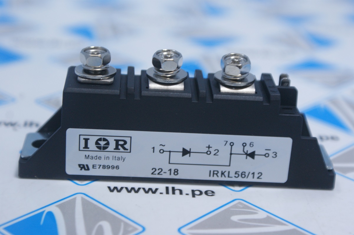 IRKT56/12A               Módulo SCR/DIODO, 56 AMP, 1200 V, Conexión en serie - Montaje en chasis SCR