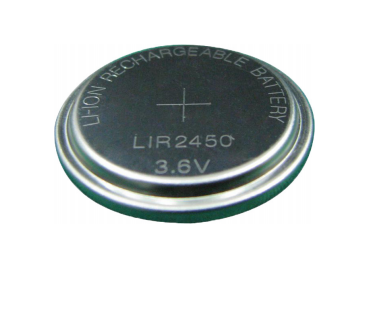 LIR2450            Batería Recargable 3.6V, Ion Litio, 120 mAh