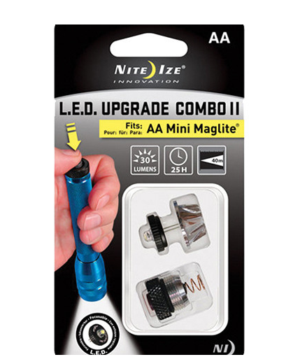 Nite Ize LUC2-07 L.E.D   Kit de accesorios LED para Mini Maglite AA, 30 Lumens 25H, 40m, Nite Ize