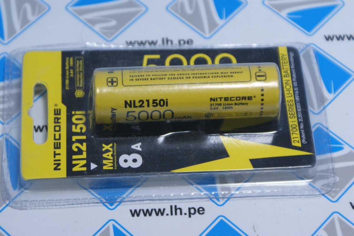 NL2150i                Batería recargable Li-ion, 3.6V, 21700, 5000mAh