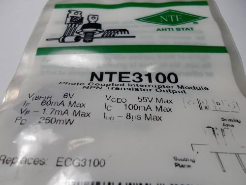 NTE3100   Fotointerruptor transmisivo, fototransistor, 3mm, 50mA, 5V
