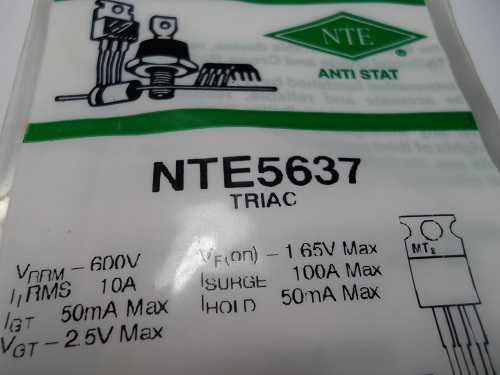 NTE5637    TRIACS 600 Volt 10A TRIAC TO220