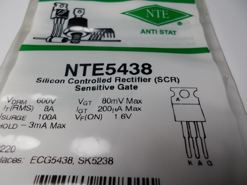 NTE5438  SCR THYRISTOR 5.1A, 600V, TO-220