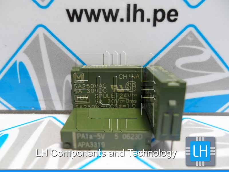 PA1A-12V        Relay miniatura 4 Pines, SPST-NO, Bobina 2VDC, 5A/250V