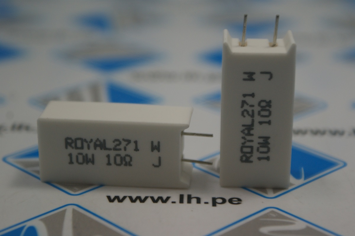 PRMAAWJW100B00              Resistor, resistencia vertical, THT, 10Ω, 10W, ±5%