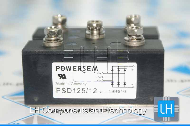 PSD125/12           Diodo Puente Rectificador Trifasico 166A, 1200V, 5-Pin