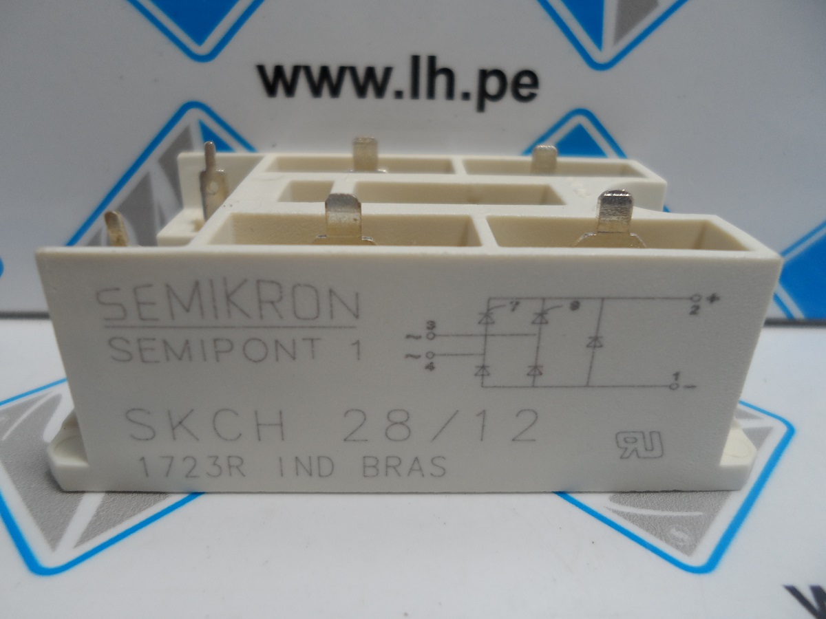 SKCH28/12       Puente rectificador controlable; Urmax:1,2kV; If:30A; Igt:100mA