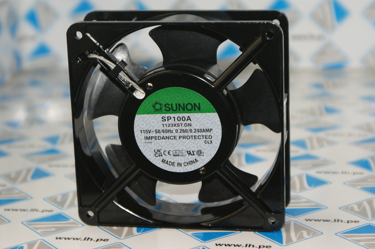 SP100A1123XST.GN            Ventilador AC, axial, 115VAC, 120x120x38mm, 20Watt, 195m3/h