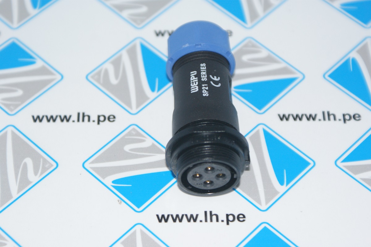 SP2111/S4II-1N              Conector SP21, hembra, aéreo, 4 Pines, 7-12mm