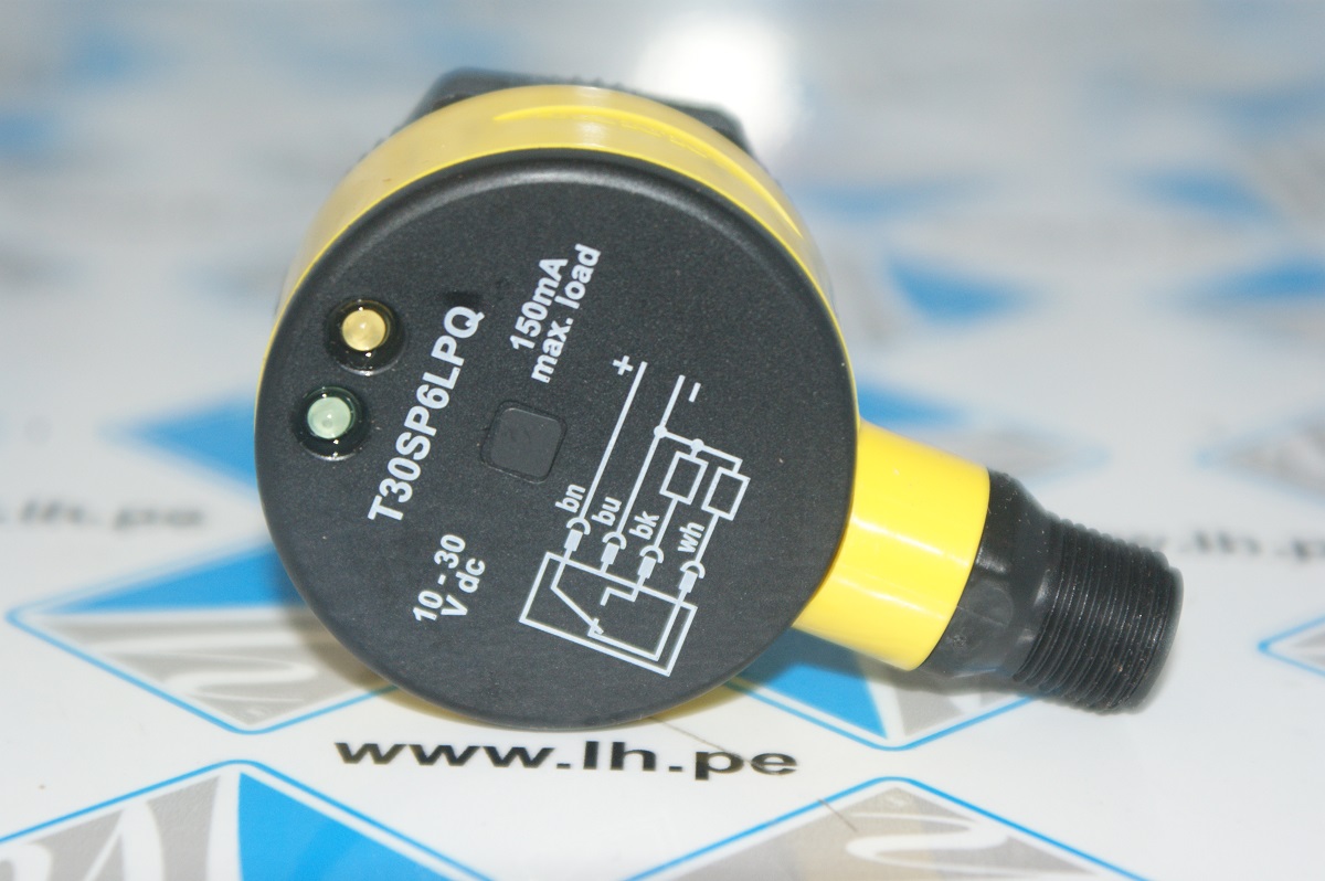 T30SP6LPQ            Sensor fotoeléctrico, Retro polarizado, 6m, 10-30VDC, PNP