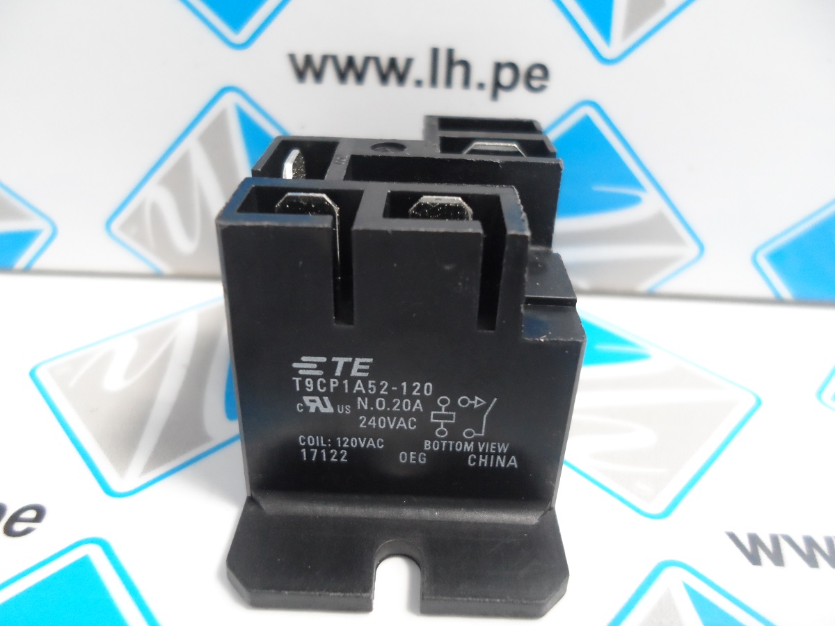 T9CP1A52-120        Relay Power, SPST-NO, 120 VAC, 20 A, T9C Series, Panel