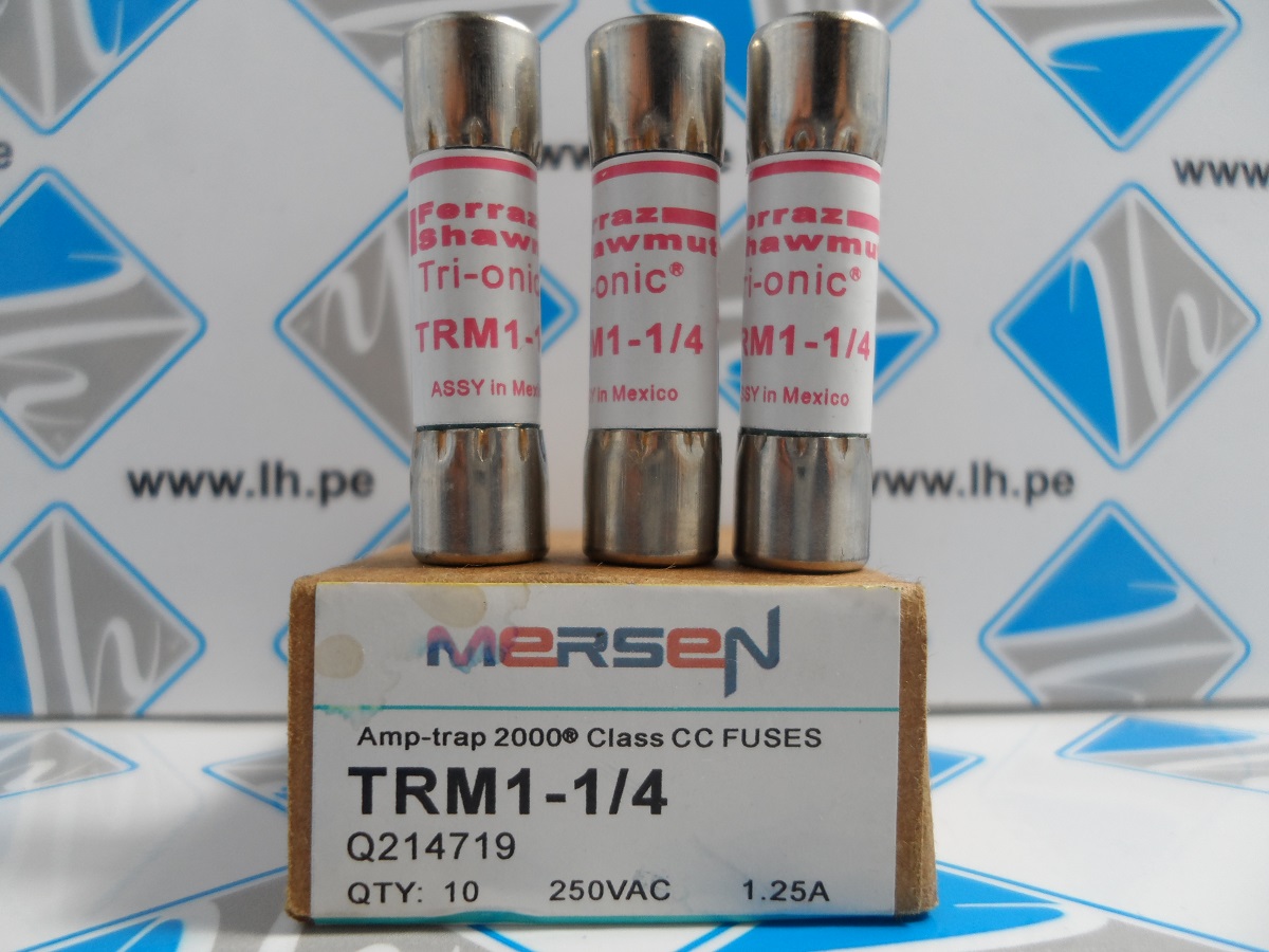 TRM1-1/4      Fusible TRM1-1/4 Tri-OniC® Midget Time-Delay,1-1/4 Amp, 250 Volt AC