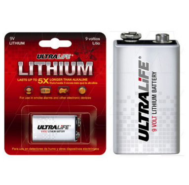 U9VLJPBP   Batería Lithium 9V, Para uso en detectores de humo y otros dispositivos electrónicos, Dura hasta 5 veces más que la alcalina.