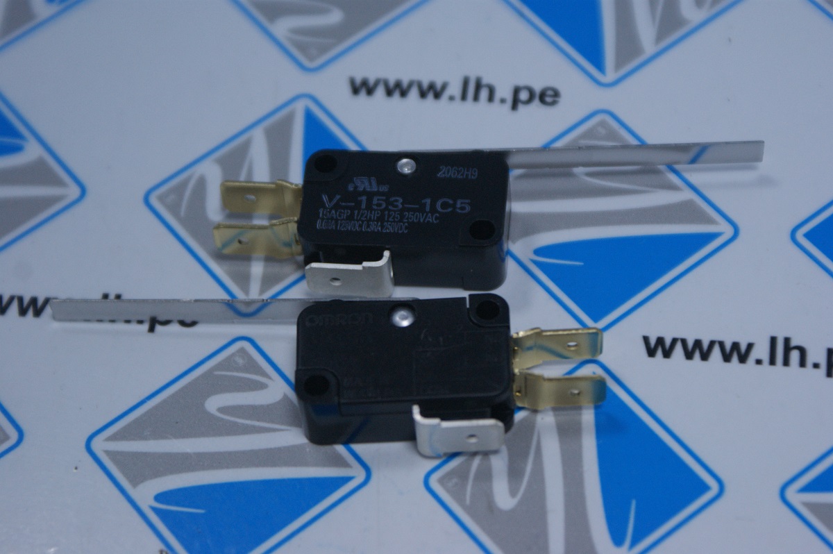 V-153-1C5          Microconmutador SNAP ACTION, con palanca, SPDT, 15A/250VAC