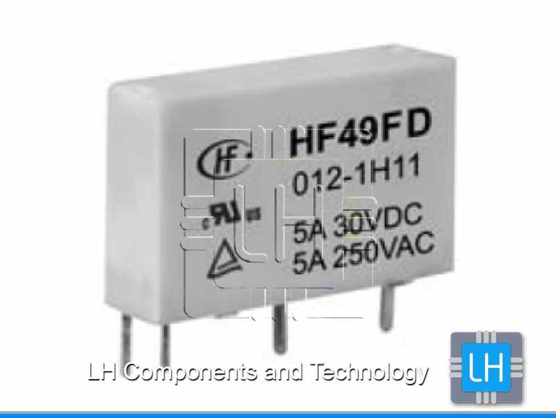 HF49FD/012-1H12T               Relay Miniatura SPST-NO, Bobina 12VDC, 4 Pines, 5A, 5A/250VAC