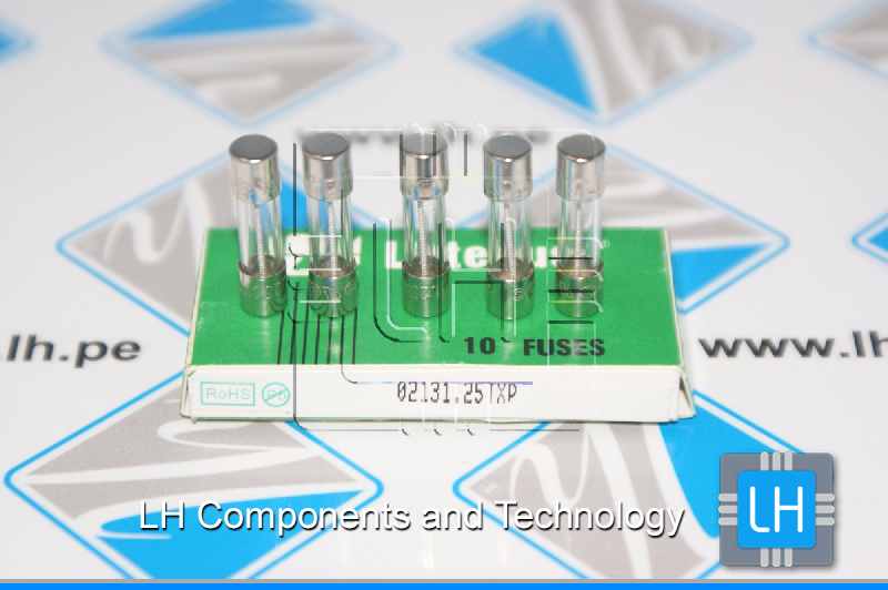 02131.25TXP              Fusible de vidrio retardados, 1.25A, 250VAC, 5x20mm, latón