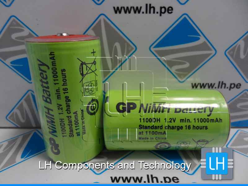 1100DH/+ 1.2V 11000mAh            Batería recargable Ni-MH, tamaño: D, 1.2V, 11000mAh