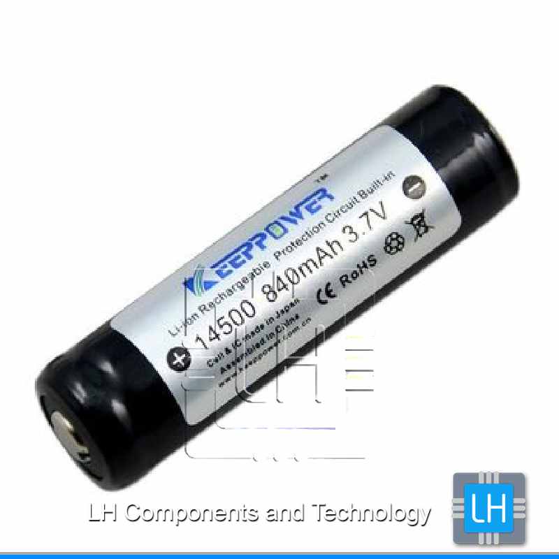 14500              Batería Li-ion 3.7V, 1100mAh, recargable