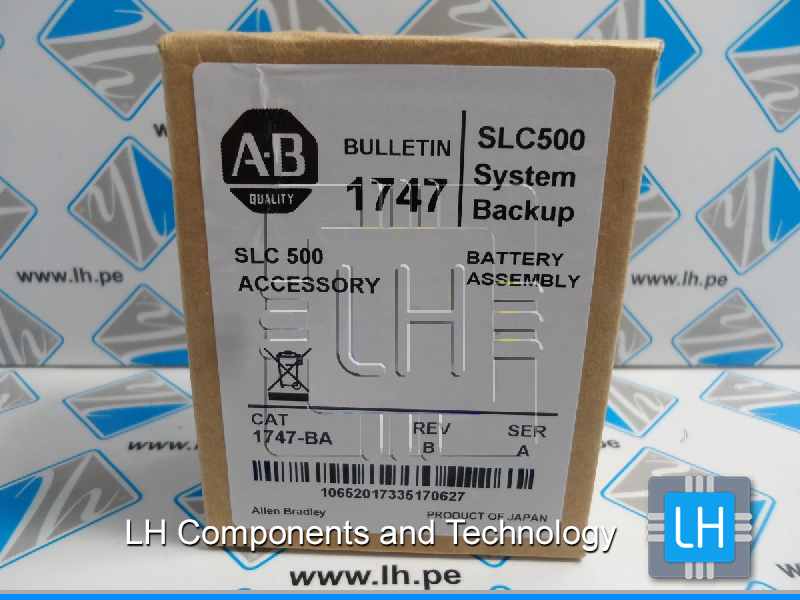 1747-BA      Bateria Lithium AB PLC, 3V, con conector, 1/2AA