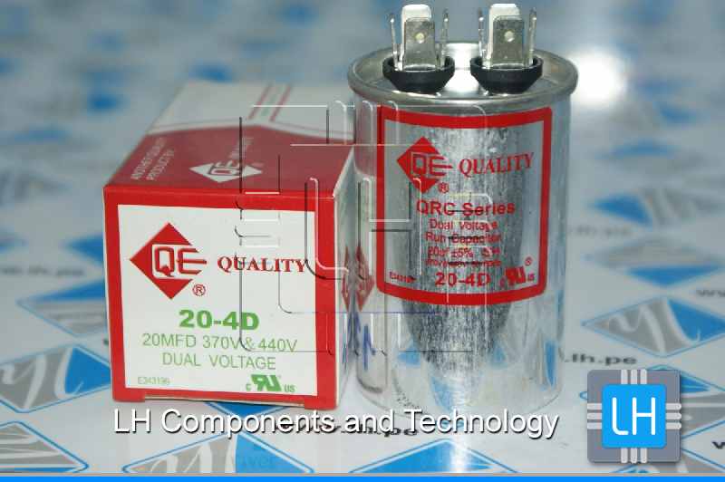 20-4D              CAPACITOR  METALIZADO DE 20uF  370/440VAC - 20-4D - QUALITY