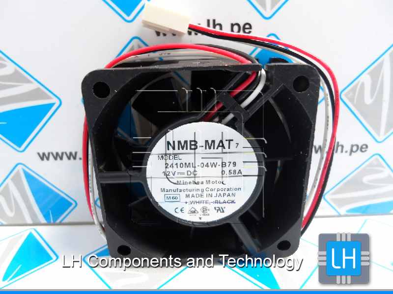 2410ML-04W-B79      VENTILADOR AXIAL 60X60X25MM 12VDC CON 3 CABLES Y CONECTOR