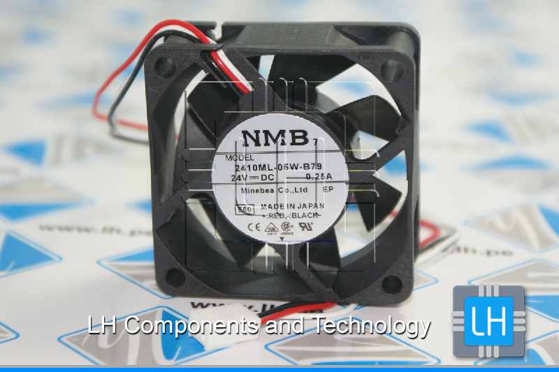 2410ML-05W-B79          Ventiladores tangenciales CC DC Axial Fan, 60x25mm, 24VDC, 33.1CFM, Flange, Lock Rotor, 3-Wire + connector white.