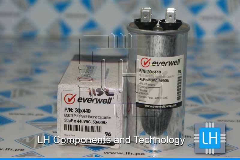 30x440             CAPACITOR DE 30 MFD X 370 - 440 VAC - 30X440 - EVERWELL