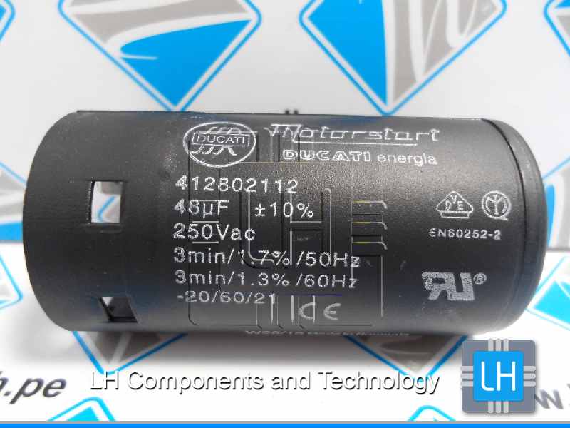 412802112       Condensador de arranque 48uF, 250VAC, para motor